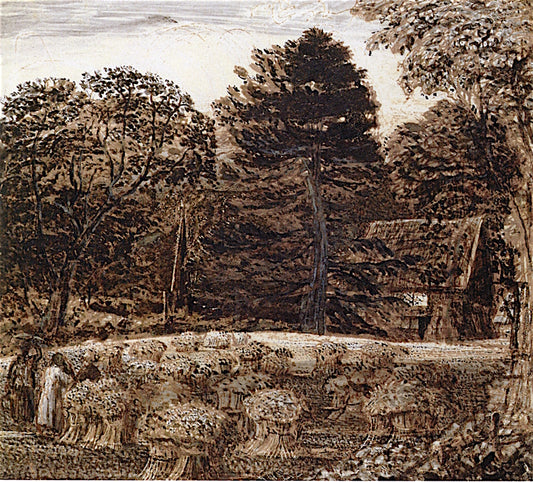 A Cornfield, Shorehan at Twilight, vintage artwork by Samuel Palmer, A3 (16x12") Poster Print