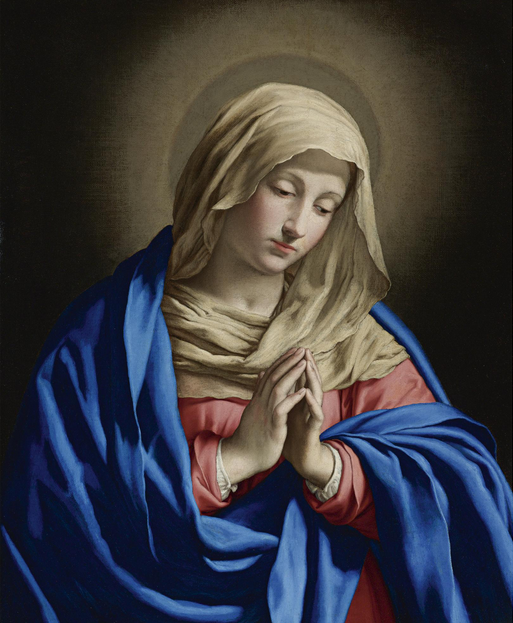 The Virgin at Prayer, vintage artwork by Giovanni Salvi da Sassoferrato, 12x8" (A4) Poster