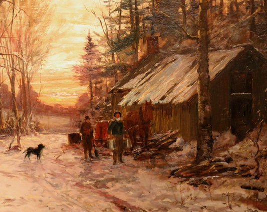 Sugar Camp January, vintage artwork by William Preston Phelps, 12x8" (A4) Poster