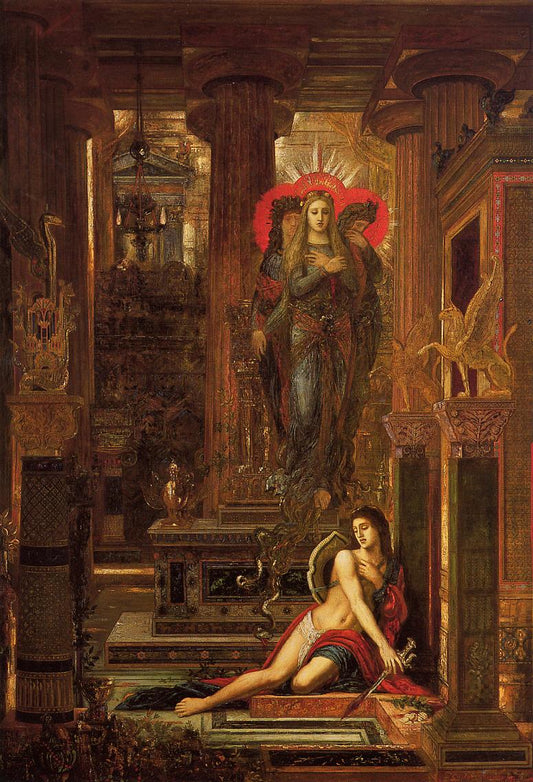 Oreste et les Erinyes, vintage artwork by Gustave Moreau, 12x8" (A4) Poster