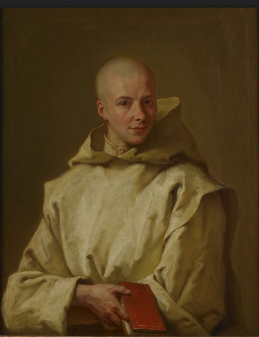 Portrait of Dom Baudouin Du Basset of Gaillon, vintage artwork by Jean Restout, 12x8" (A4) Poster