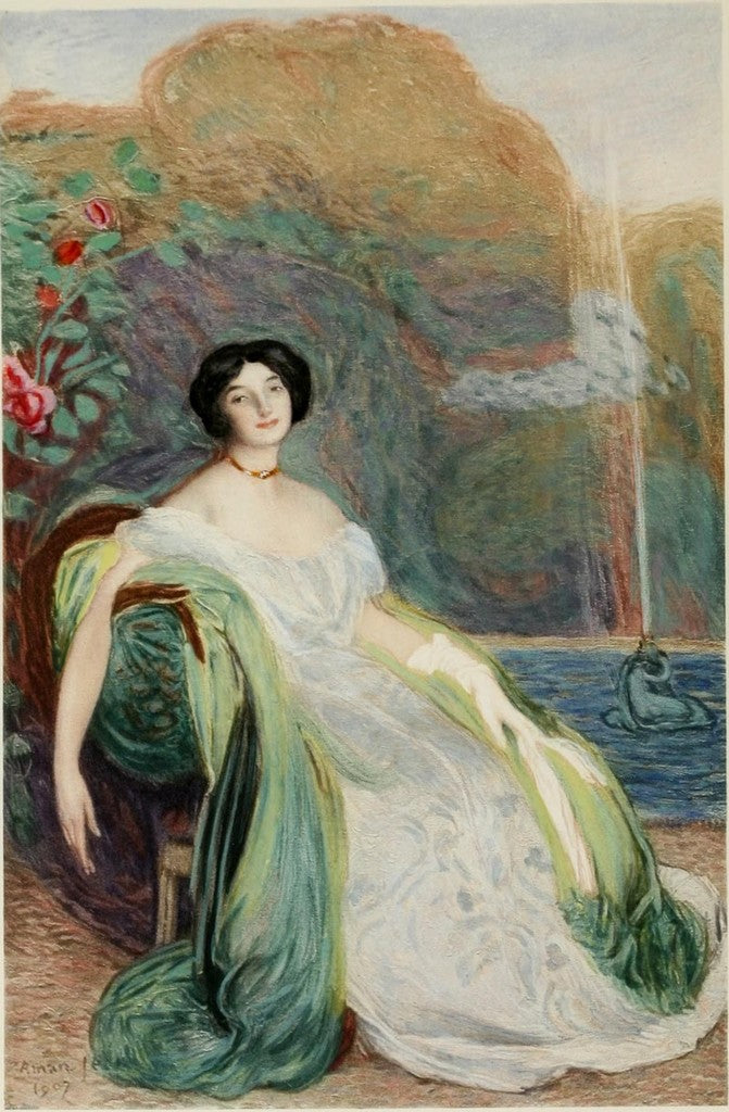 Portrait of Mademoiselle V. G., vintage artwork by Edmond-François Aman-Jean, 12x8" (A4) Poster