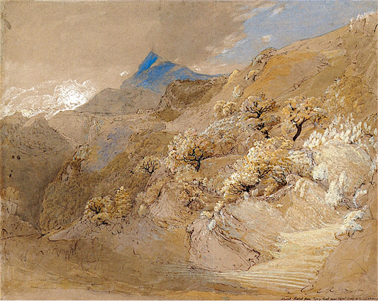 Moel Siabod from Tyn-y-Coed, vintage artwork by Samuel Palmer, A3 (16x12") Poster Print