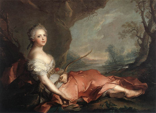 Marie Adelaide of France as Diana, vintage artwork by Jean-Marc Nattier, 12x8" (A4) Poster