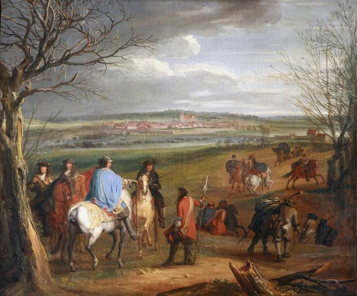 Siege of Dole, vintage artwork by Adam Frans van der Meulen, 12x8" (A4) Poster
