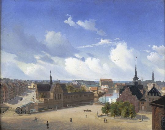 Church of Holmen in Copenhagen, vintage artwork by Vilhelm Petersen, A3 (16x12") Poster Print
