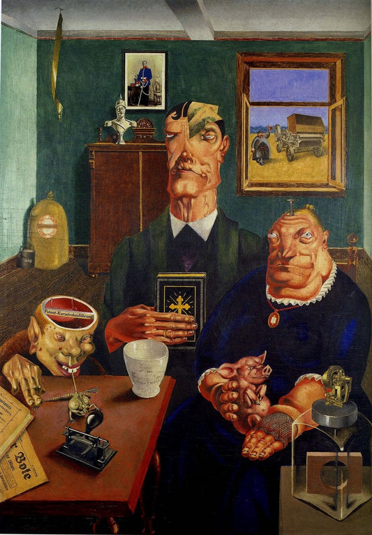 Industrial Family, vintage artwork by Georg Scholz, 12x8" (A4) Poster