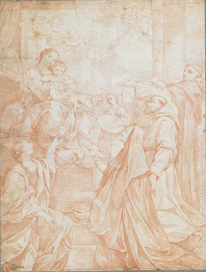 The Adoration of the Christ Child, vintage artwork by Charles-Joseph Natoire, 12x8" (A4) Poster