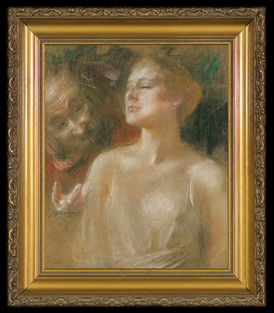 Susanna and The Elder, vintage artwork by Theodor Axentowicz, 12x8" (A4) Poster