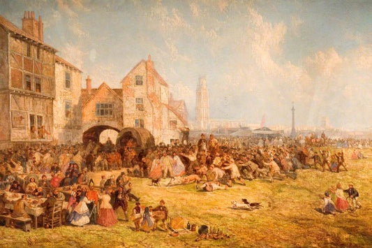Catching the Pig at Boston Fair, vintage artwork by James Holland, A3 (16x12") Poster Print