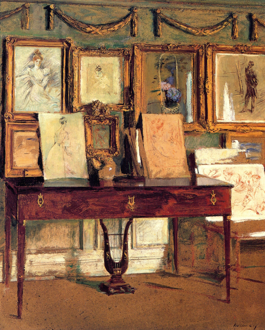 Chez Helleu, vintage artwork by Walter Gay, 12x8" (A4) Poster
