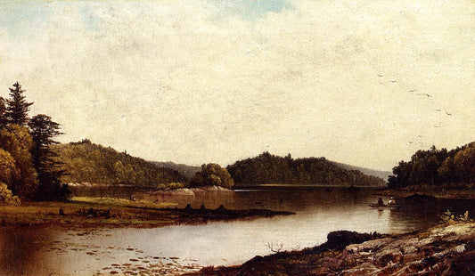 Study of Wawayanda Lake, Orange Co., vintage artwork by David Johnson, 12x8" (A4) Poster