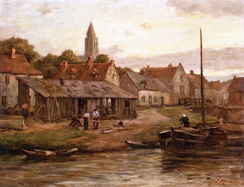 On the Maas, Holland, vintage artwork by Jacob Maris, 12x8" (A4) Poster