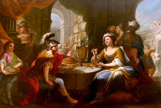 Cleopatra Dissolving the Pearl in Wine, vintage artwork by Andrea Casali, 12x8" (A4) Poster