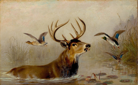 After a Hard Chase, vintage artwork by Arthur Fitzwilliam Tait, A3 (16x12") Poster Print