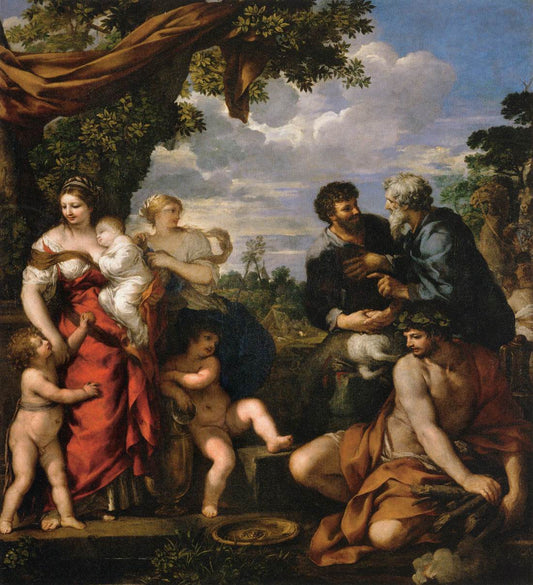The Alliance of Jacob and Laban, vintage artwork by Pietro da Cortona, 12x8" (A4) Poster