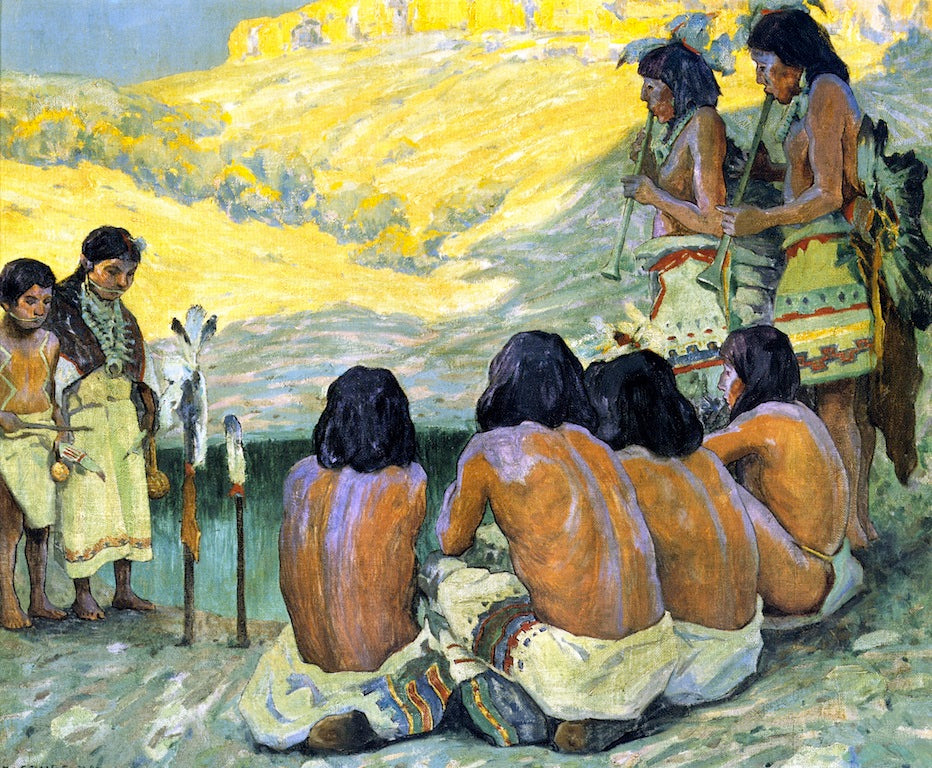 The Flute Ceremony by Eanger Irving Couse,A3(16x12")Poster