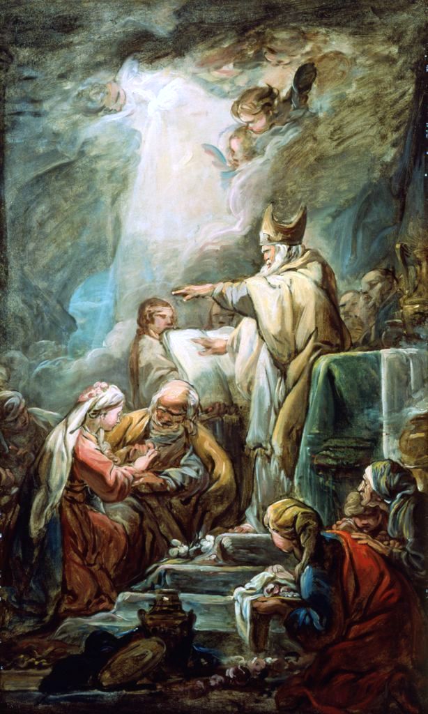 The Mariage of the Virgin, vintage artwork by Jean-Baptiste Deshays de Colleville, 12x8" (A4) Poster