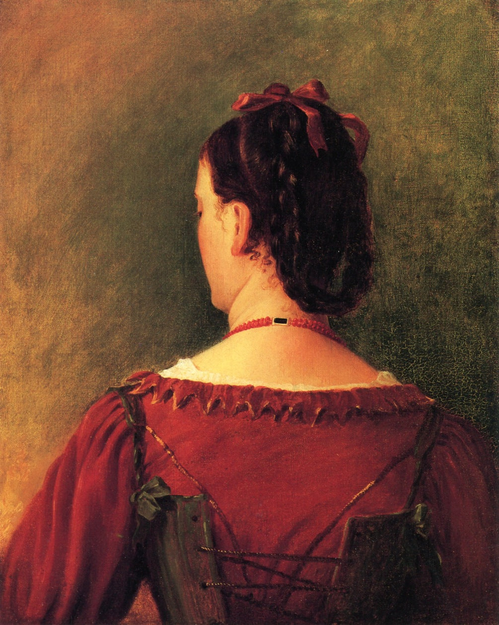 Head of a Roman Woman, from Nature, vintage artwork by Thomas Cole, A3 (16x12") Poster Print