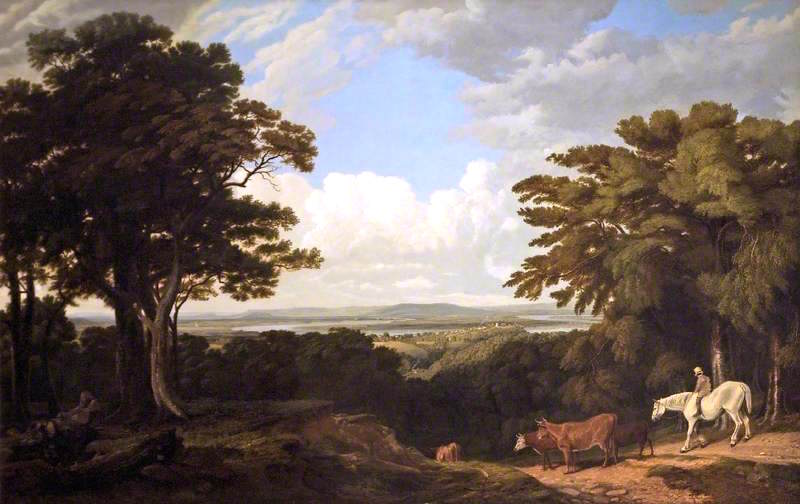 Newnham-on-Severn, Gloucestershire, from Dean Hill, vintage artwork by William Turner of Oxford, A3 (16x12") Poster Print