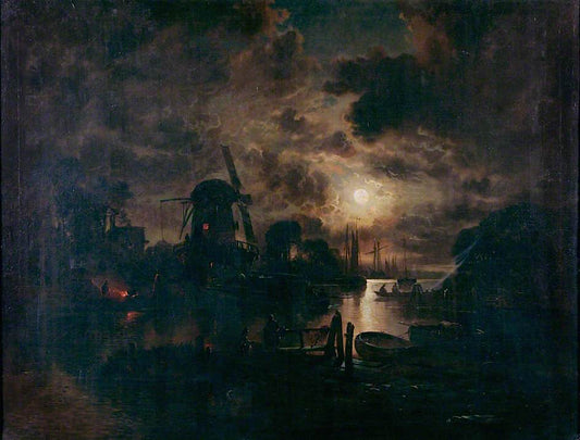 River Scene in Holland, vintage artwork by John Berney Crome, A3 (16x12") Poster Print