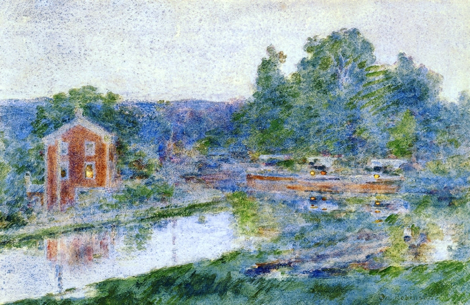 Evening on the Canal by Theodore Robinson,A3(16x12")Poster