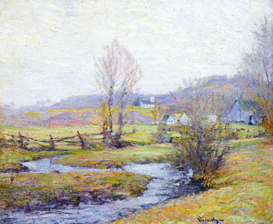 Early Spring, Pleasant Valley, Connecticut, vintage artwork by Robert Vonnoh, 12x8" (A4) Poster