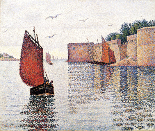 Concarneau; Sardine Boat and the Old City, vintage artwork by Paul Signac, 12x8" (A4) Poster