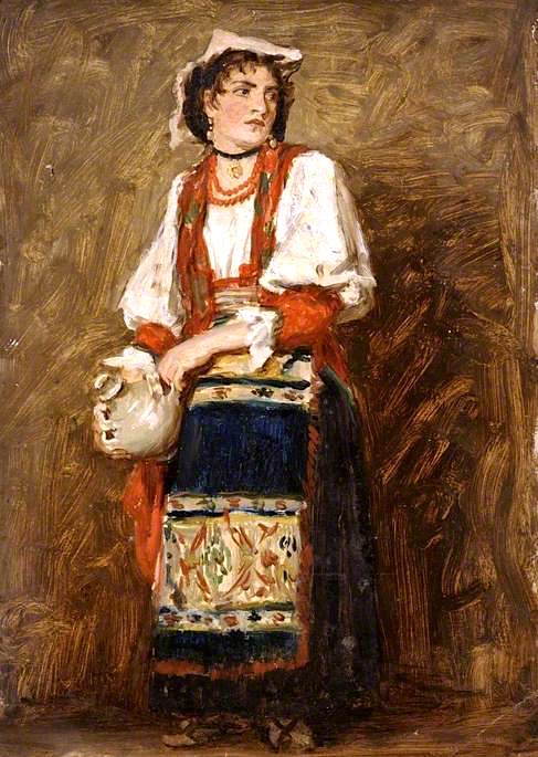 Study of a Russian Peasant Girl, vintage artwork by Louisa Starr Canziani, 12x8" (A4) Poster