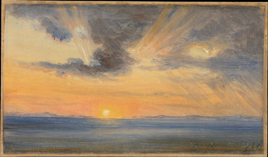 Sunset at Sorrento, vintage artwork by Thomas Fearnley, A3 (16x12") Poster Print