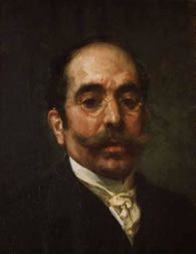 Autorretrato, vintage artwork by Antonio Muñoz Degrain, 12x8" (A4) Poster