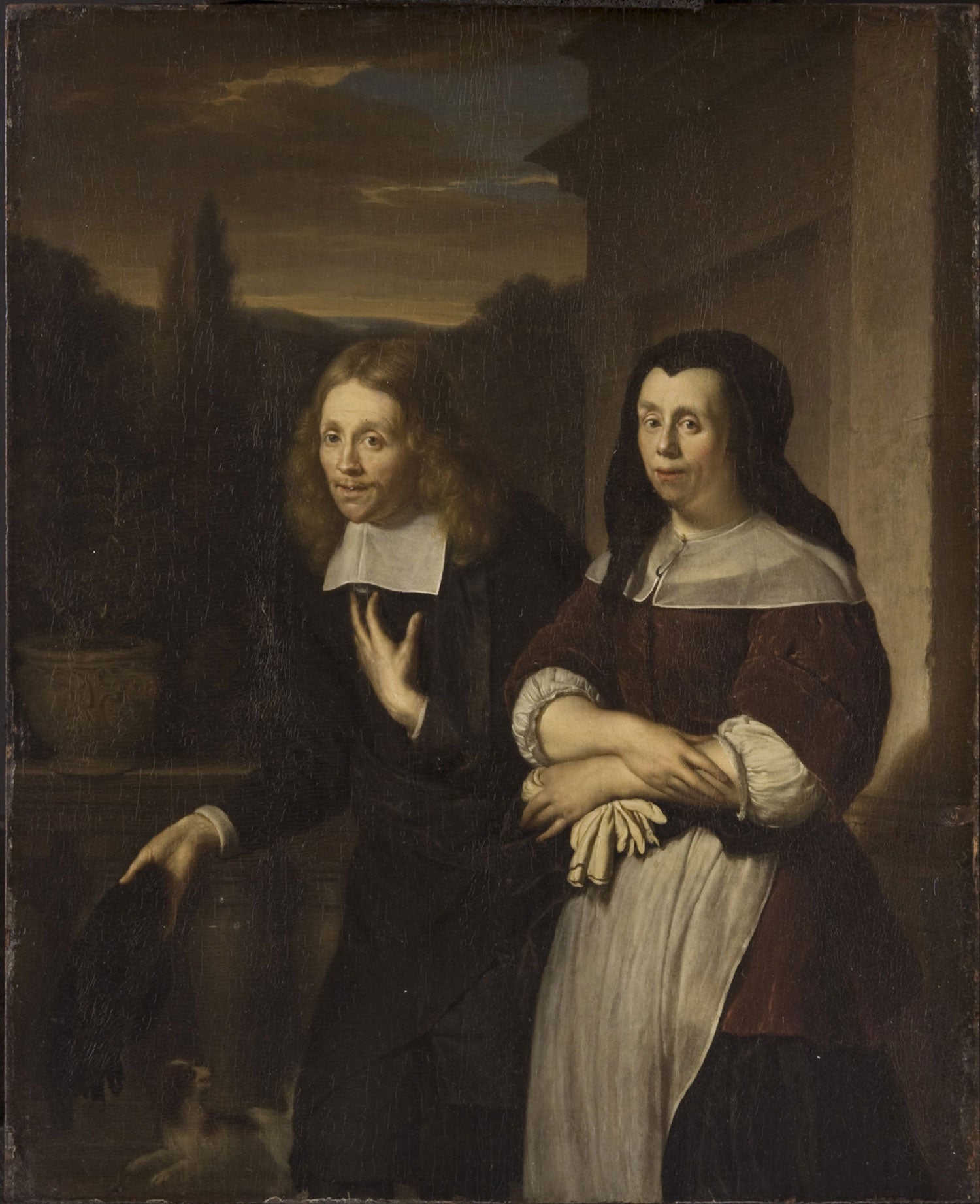 Portrait of a Husband and Wife, vintage artwork by Frans van Mieris the Elder, 12x8" (A4) Poster