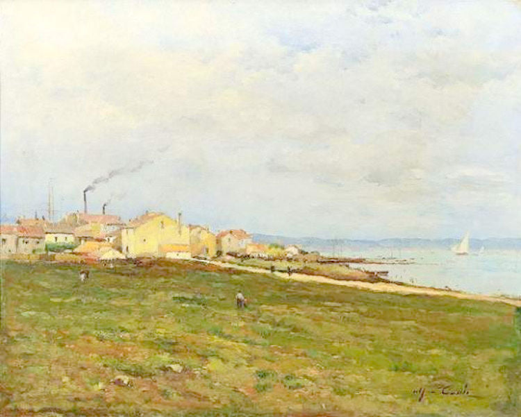 View of Estuary, vintage artwork by Alfred Casile, 12x8" (A4) Poster
