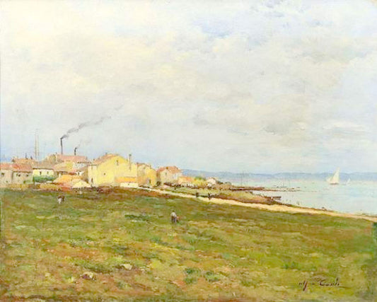 View of Estuary, vintage artwork by Alfred Casile, 12x8" (A4) Poster