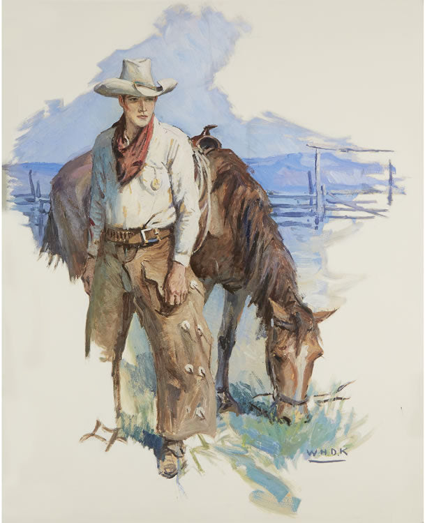 The Rider from Rimrock, vintage artwork by William Henry Dethlef Koerner, 12x8" (A4) Poster