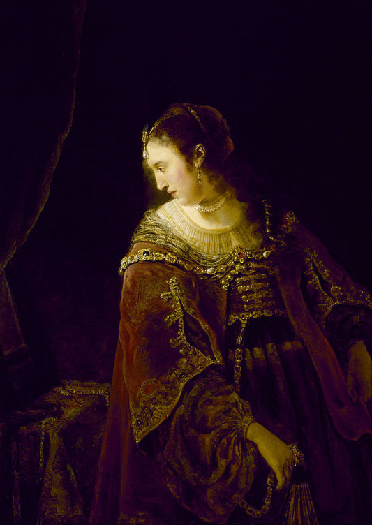 Woman at her Dressing Table, vintage artwork by Ferdinand Bol, 12x8" (A4) Poster