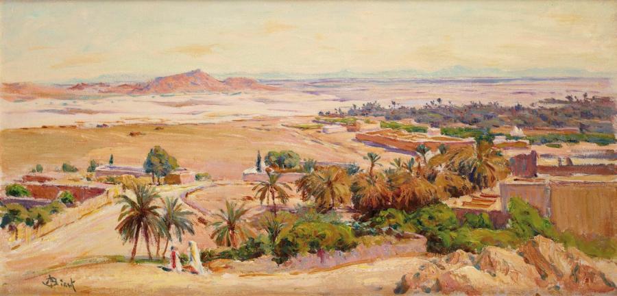 View of Bou-Saâda (Vue de Bou-Saâda), vintage artwork by Alphonse Birck, 12x8" (A4) Poster