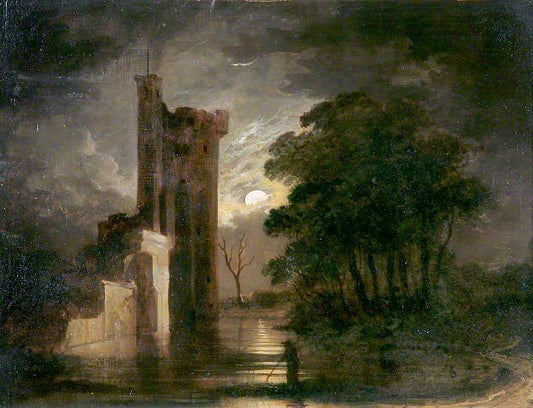 Caister Castle, Norfolk, Moonlight, vintage artwork by John Berney Crome, A3 (16x12") Poster Print