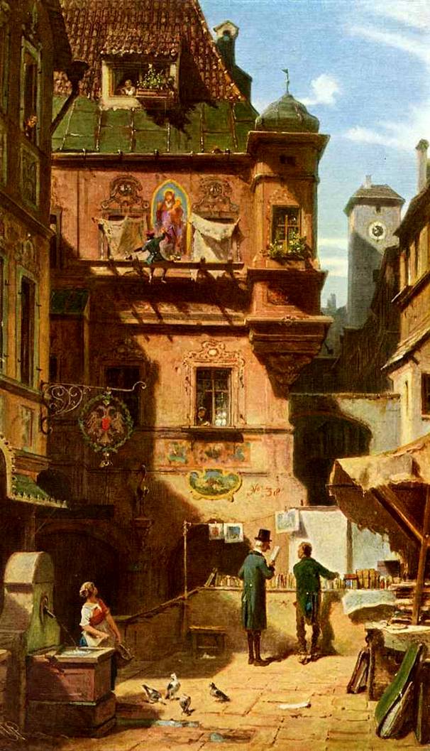 Art and Science, vintage artwork by Carl Spitzweg, A3 (16x12") Poster Print