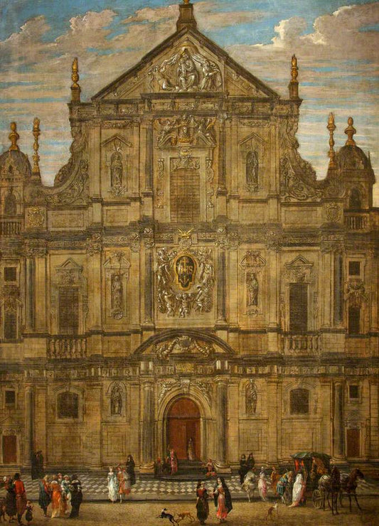 ade of the Jesuit Church, Antwerp by Anton Günther Gheringh,16x12(A3) Poster