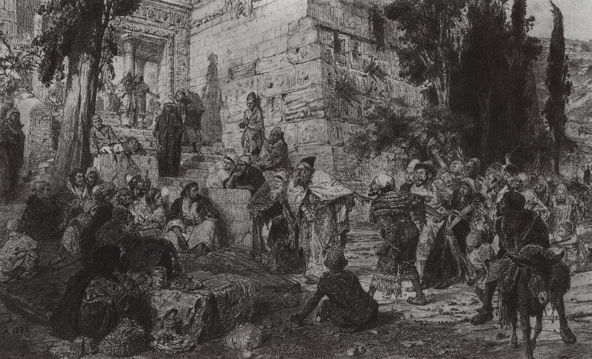 Christ and the Sinner (study), vintage artwork by Vasily Polenov, 12x8" (A4) Poster