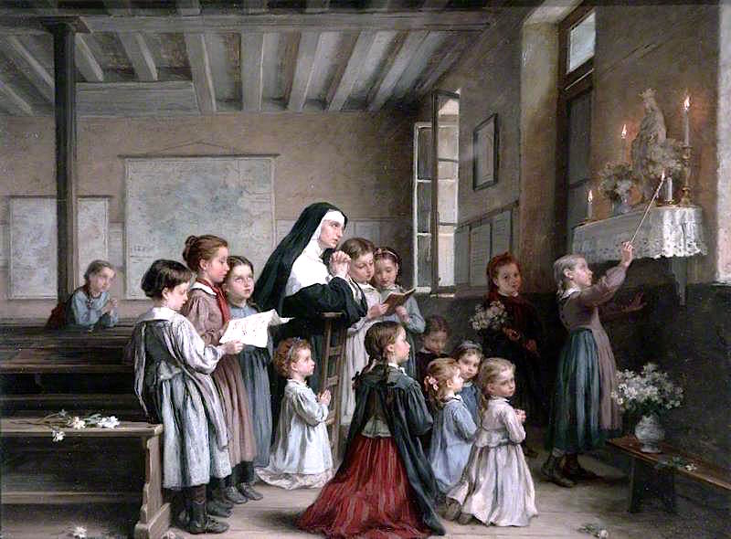 Morning Prayer, vintage artwork by Andre Henri Dargelas, 12x8" (A4) Poster