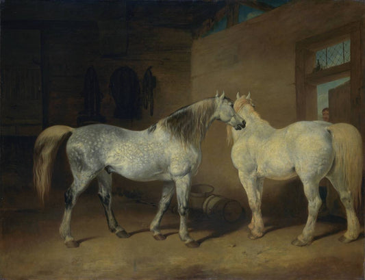 Draught Horses, vintage artwork by Abraham Cooper, 12x8" (A4) Poster