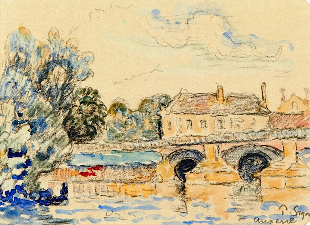 Auxerre, the Bridge, vintage artwork by Paul Signac, 12x8" (A4) Poster