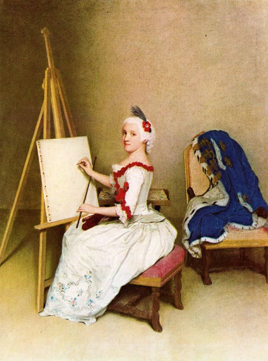 Portrait of Caroline Louise of Hesse-Darmstadt, vintage artwork by Jean-Étienne Liotard, 12x8" (A4) Poster