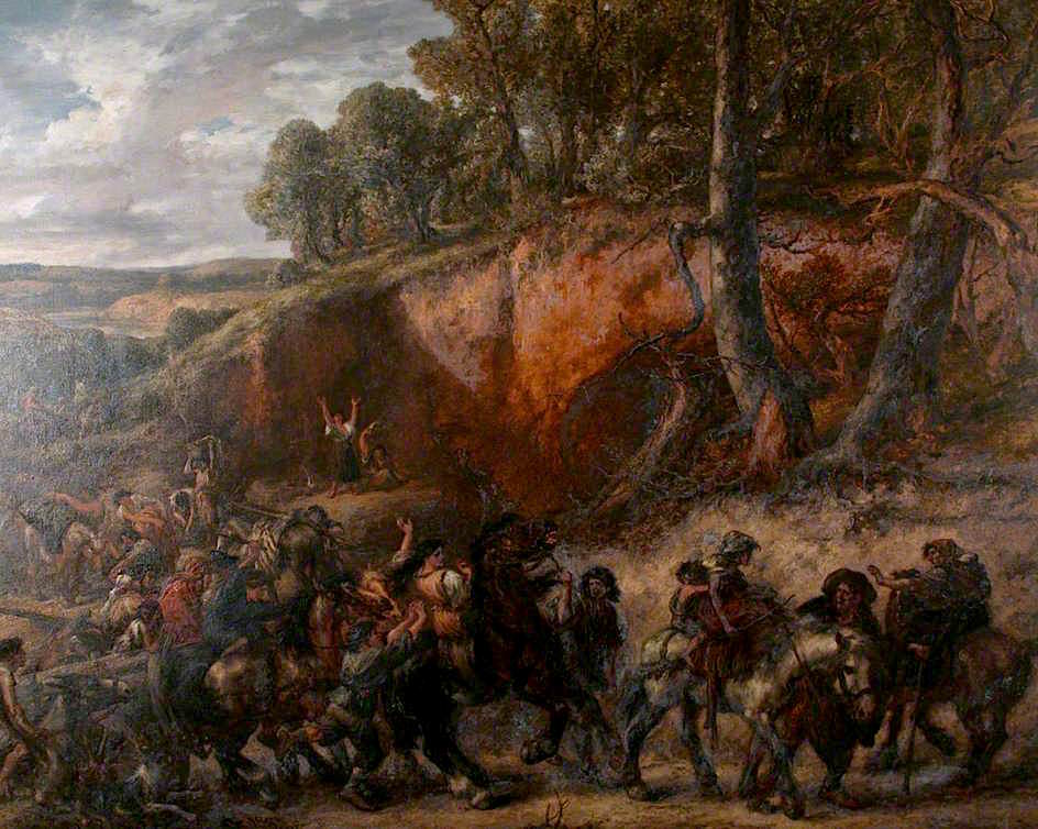 Breaking up the Encampment, vintage artwork by Sir John Gilbert, A3 (16x12") Poster Print