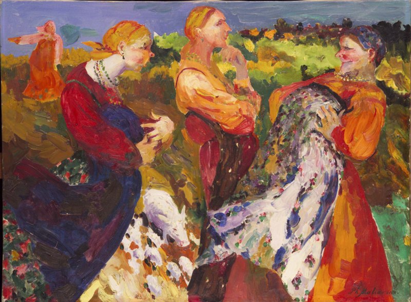 Gossiping by Filipp Andreevich Maliavin,A3(16x12")Poster