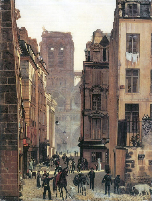 Paris, Rue Neuve-Notre-Dame, vintage artwork by Attributed to Eduard Gaertner, A3 (16x12") Poster Print