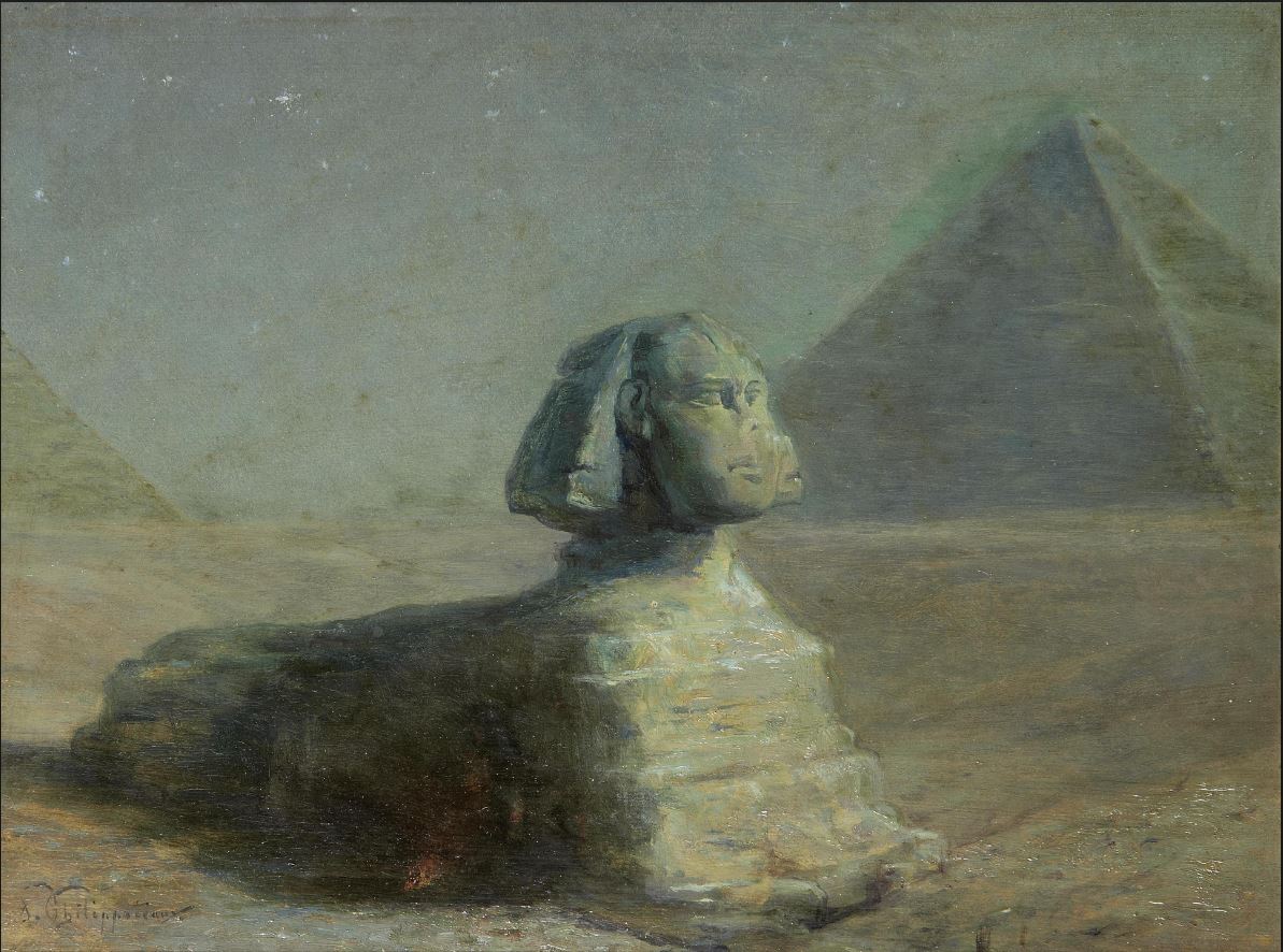 The Great Sphinx of Giza, vintage artwork by Paul Dominique Philippoteaux, 12x8" (A4) Poster
