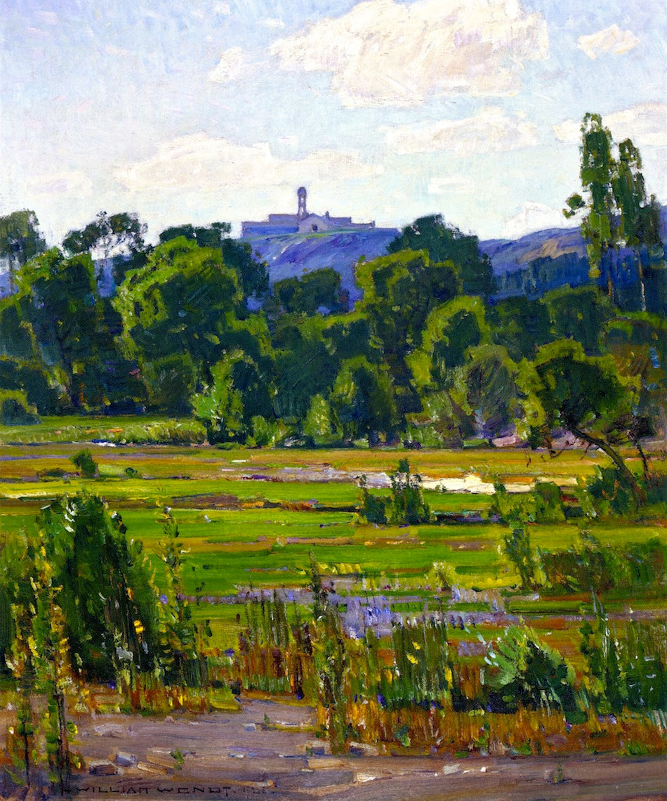 The Mansion, vintage artwork by William Wendt, 12x8" (A4) Poster
